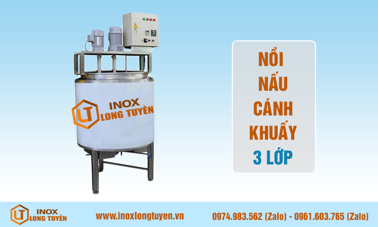 Nồi nấu cánh khuấy 3 lớp